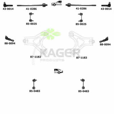 Kager 80-0664 Wheel suspension 800664