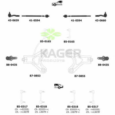 Kager 80-0729 Wheel suspension 800729