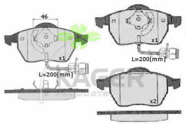 Kager 35-0103 Brake Pad Set, disc brake 350103