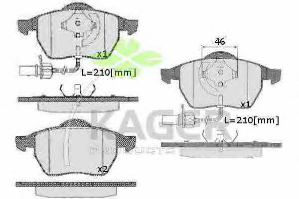 Kager 35-0214 Brake Pad Set, disc brake 350214