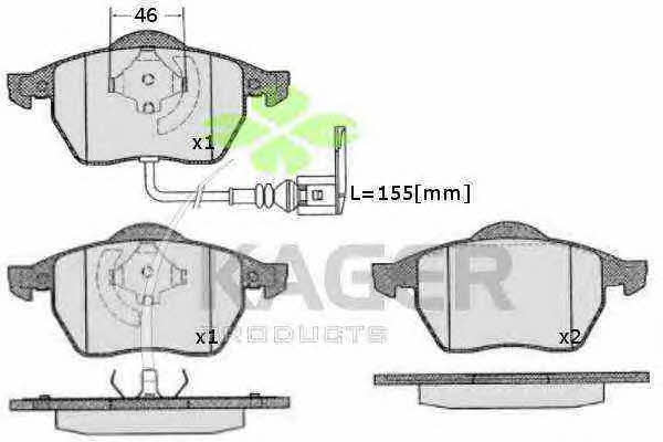 Kager 35-0216 Brake Pad Set, disc brake 350216