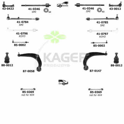 Kager 80-0824 Wheel suspension 800824