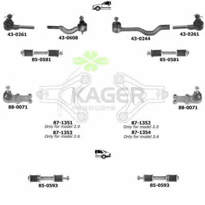 Kager 80-0891 Wheel suspension 800891