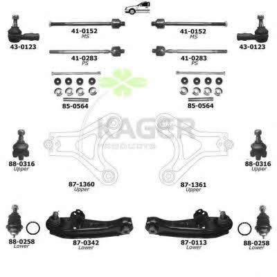 Kager 80-0903 Wheel suspension 800903