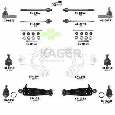 Kager 80-0904 Wheel suspension 800904