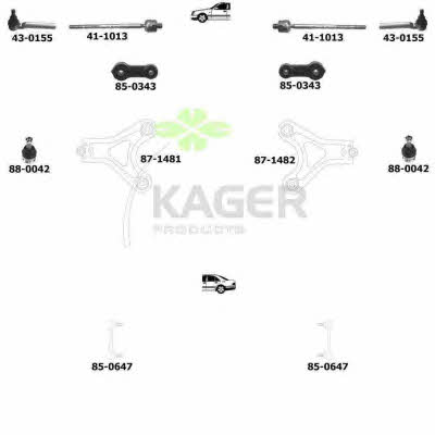Kager 80-0909 Wheel suspension 800909