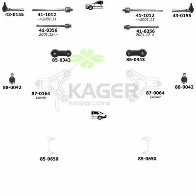 Kager 80-0927 Wheel suspension 800927