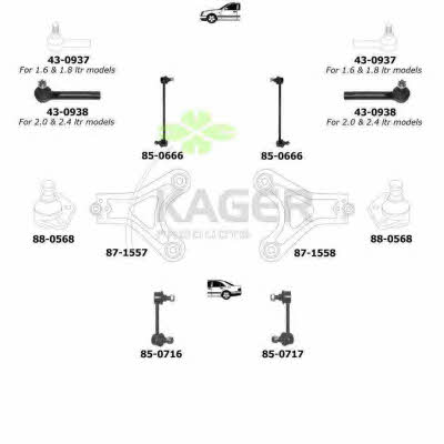 Kager 80-0938 Wheel suspension 800938