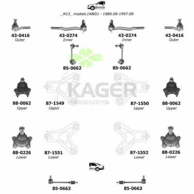 Kager 80-0977 Wheel suspension 800977