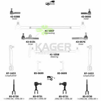 Kager 80-0992 Wheel suspension 800992