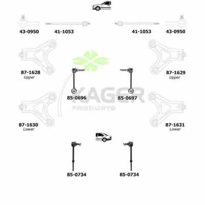 Kager 80-0995 Wheel suspension 800995