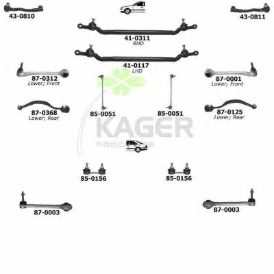 Kager 80-1099 Wheel suspension 801099