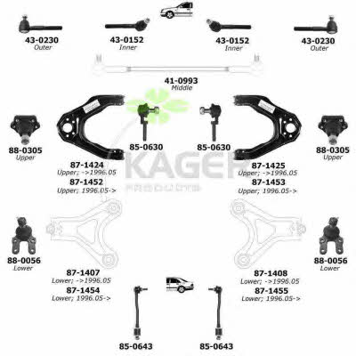 Kager 80-1142 Wheel suspension 801142