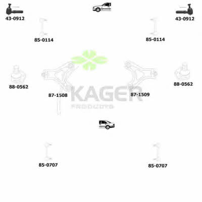 Kager 80-1150 Wheel suspension 801150