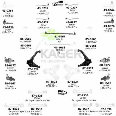Kager 80-1267 Wheel suspension 801267