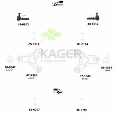 Kager 80-1268 Wheel suspension 801268