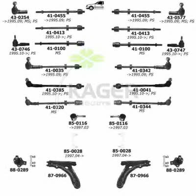 Kager 80-1332 Wheel suspension 801332