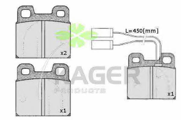 Kager 35-0336 Brake Pad Set, disc brake 350336