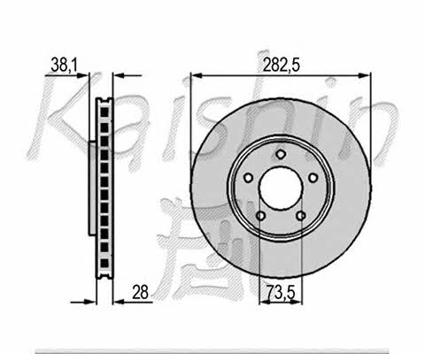 Kaishin CBR066 Front brake disc ventilated CBR066