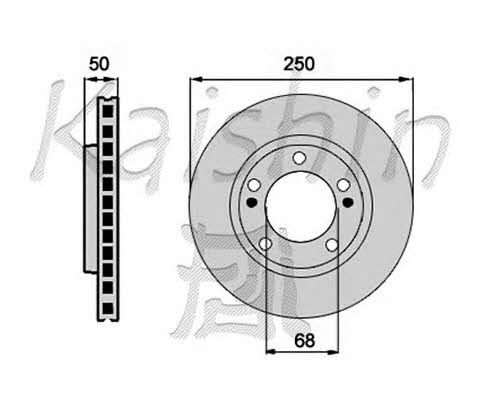 Kaishin CBR264 Front brake disc ventilated CBR264