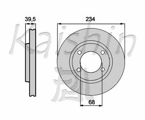 Kaishin CBR340 Rear brake disc, non-ventilated CBR340