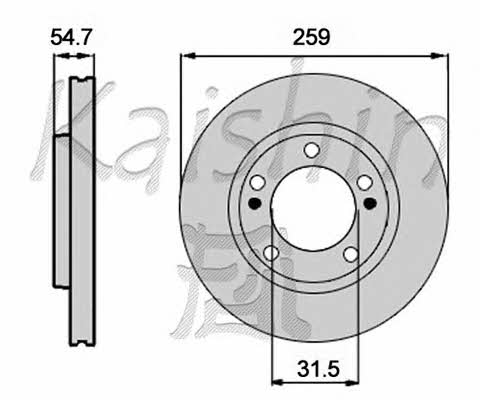 Kaishin CBR453 Rear brake disc, non-ventilated CBR453
