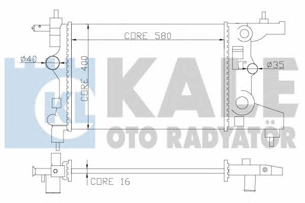 Kale Oto Radiator 355200 Radiator, engine cooling 355200