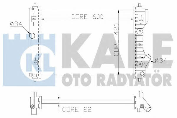 Kale Oto Radiator 355000 Radiator, engine cooling 355000
