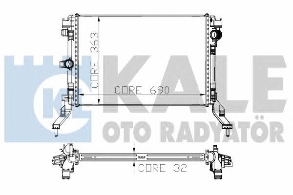 Kale Oto Radiator 273800 Radiator, engine cooling 273800