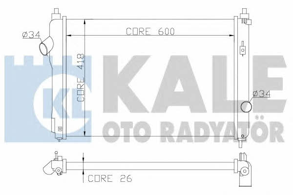 Kale Oto Radiator 355100 Radiator, engine cooling 355100