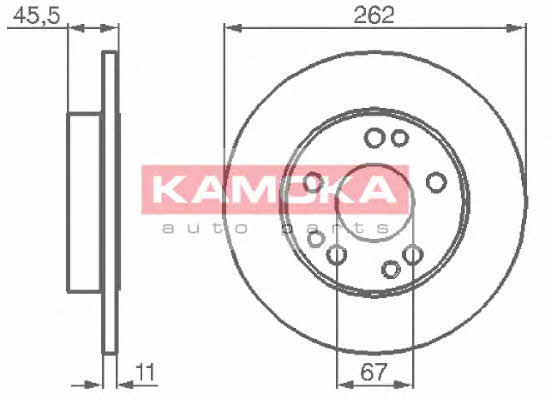 Kamoka 103106 Unventilated front brake disc 103106