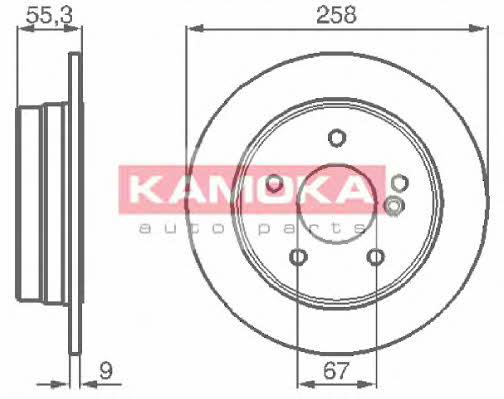 Kamoka 1031078 Rear brake disc, non-ventilated 1031078