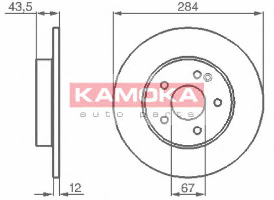 Kamoka 1031080 Unventilated front brake disc 1031080
