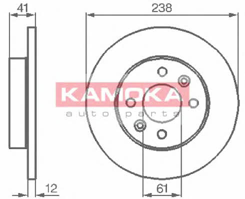 Kamoka 103110 Unventilated front brake disc 103110