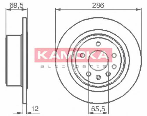 Kamoka 1031396 Rear brake disc, non-ventilated 1031396