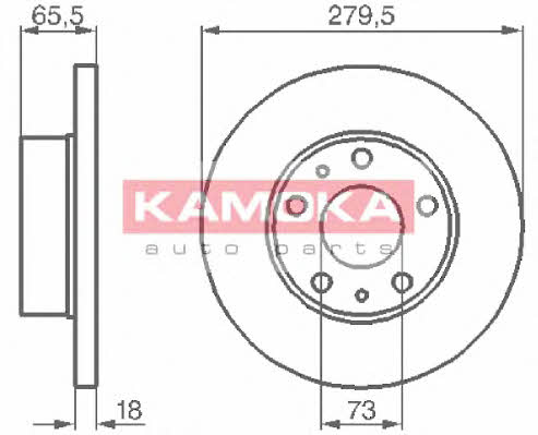 Kamoka 1031516 Unventilated front brake disc 1031516