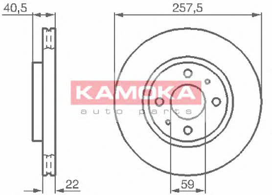 Kamoka 1031524 Front brake disc ventilated 1031524