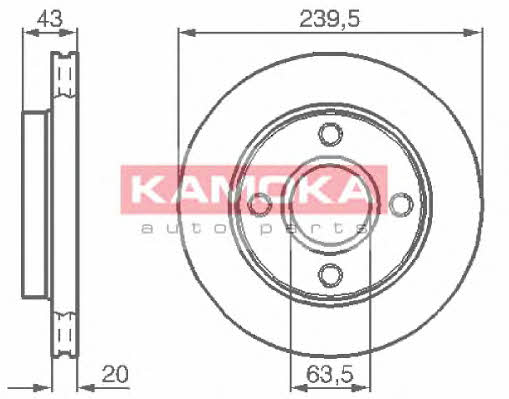 Kamoka 1031532 Front brake disc ventilated 1031532