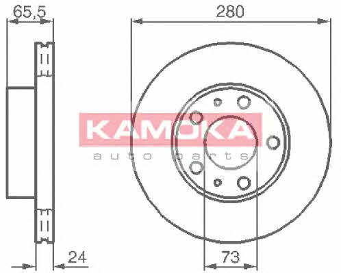 Kamoka 1031534 Front brake disc ventilated 1031534