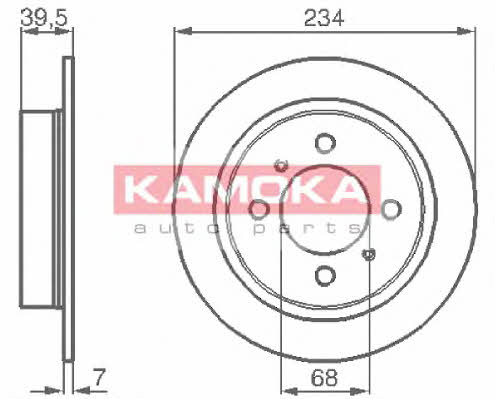 Kamoka 1031580 Rear brake disc, non-ventilated 1031580
