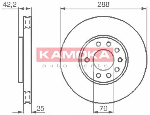 Kamoka 1031620 Front brake disc ventilated 1031620