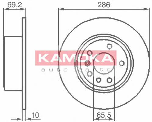 Kamoka 1031622 Rear brake disc, non-ventilated 1031622
