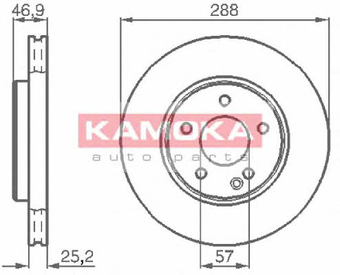 Kamoka 1031634 Front brake disc ventilated 1031634