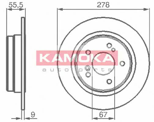 Kamoka 1031638 Rear brake disc, non-ventilated 1031638