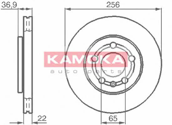 Kamoka 1031854 Front brake disc ventilated 1031854