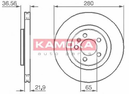 Kamoka 1031856 Front brake disc ventilated 1031856