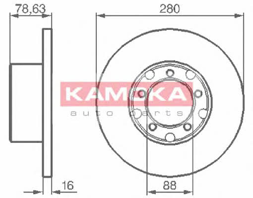 Kamoka 103190 Unventilated front brake disc 103190
