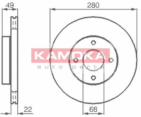 Kamoka 1031918 Front brake disc ventilated 1031918
