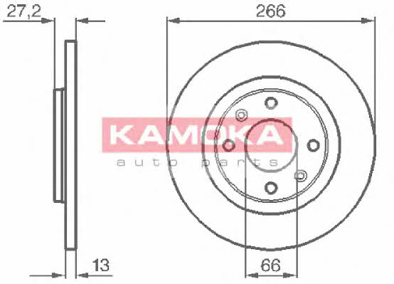 Kamoka 1032000 Unventilated front brake disc 1032000