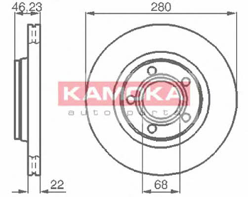 Kamoka 1032006 Front brake disc ventilated 1032006